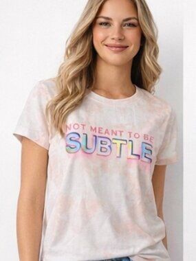 ✨ Pastel Tie Dye Graphic Tee XL 💖 “Not Meant To Be Subtle” ✨
